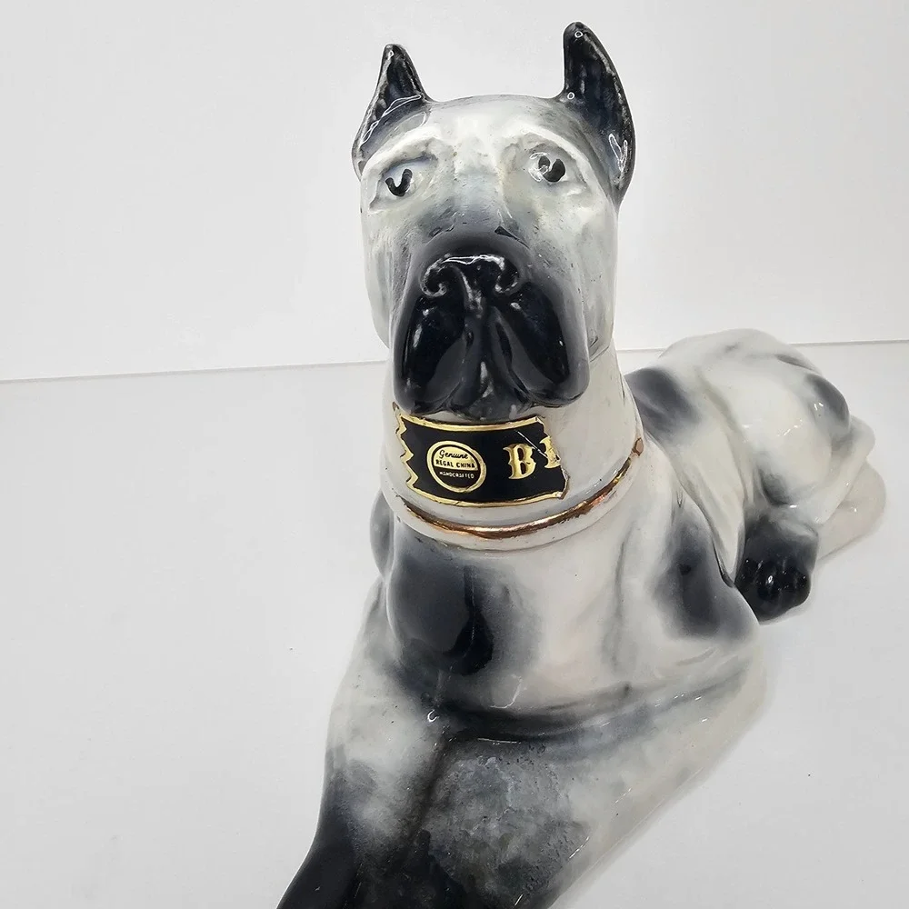 Vintage 1975 Jim Beam Great Dane Decanter Regal Harlequin Dog Bottle KY-DRB-230